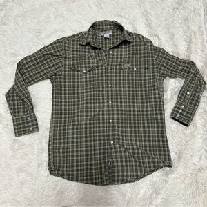 Carhartt Men’s 100% Cotton Long Sleeve Plaid Work Shirt